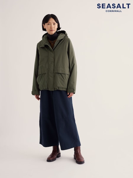 Green - Seasalt Cornwall Portheras Oversized Waterproof Jacket