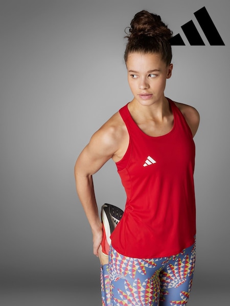 adidas Red Adizero Running Vest Top (E62477) | £23