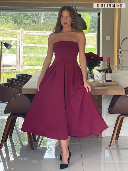 Purple - Girl In Mind Danni Bandeau Midi Dress