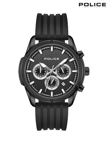 Black - Regular Police Flair Sillicone Strap Watch