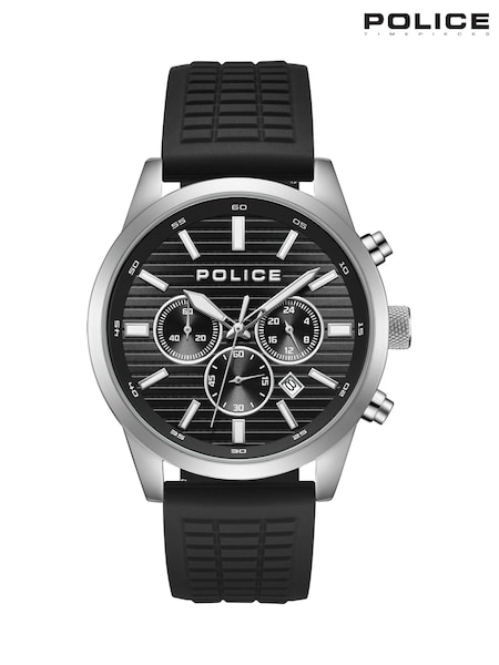 Black - Regular Police Tangle Sillicone Strap Watch