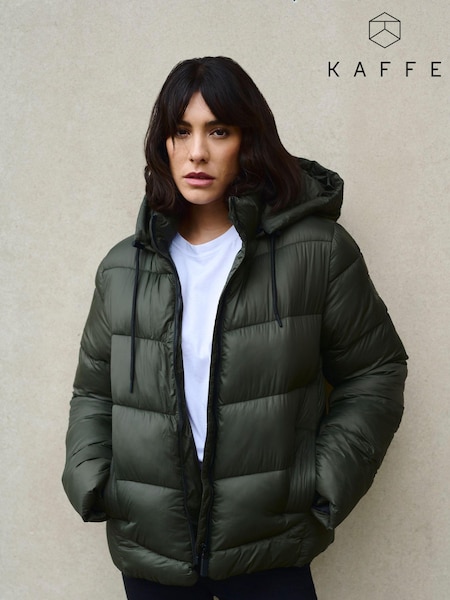 Kaffe KAsusanne Hood Zipper Puffer Jacket (E62841) | £70