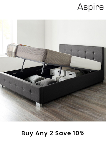 Aspire Furniture Black Stella End Lift Ottoman Bed (E62915) | £260 - £485