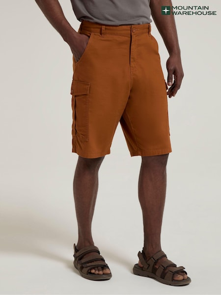 Mountain Warehouse Orange Mens Lakeside Cargo 100% Cotton Shorts (E62936) | £26