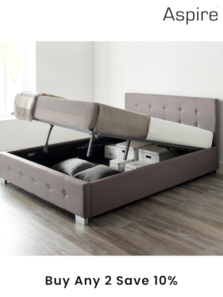 Aspire Furniture Grey Stella End Lift Ottoman Bed (E62958) | £260 - £485