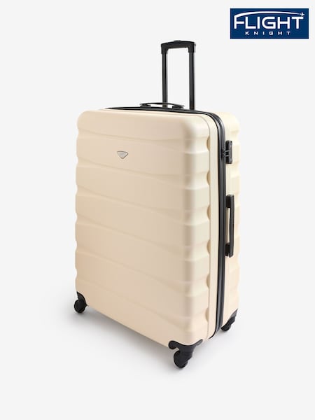 Flight Knight Cream Hardcase Large Check in Suitcases and Cabin Case Set of 3 (E62977) | £150