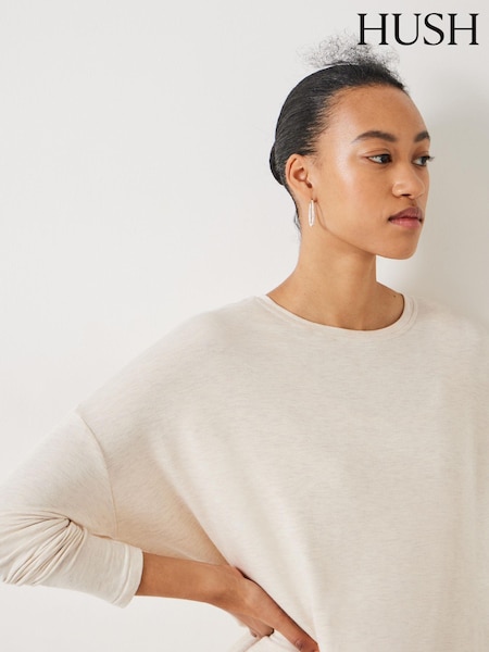 Hush Cream Gillian Longline Jersey Top (E62983) | £45