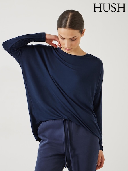 Hush Blue Gillian Longline Jersey Top (E62984) | £45
