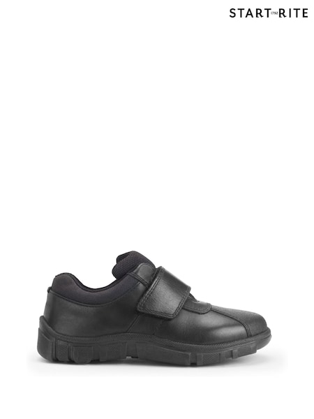 Start Rite Dual Fit Atlas Leather Rip Tape School Black Shoes (E63058) | £36