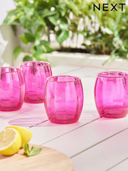 Pink Ottilie Picnic Set of 4 Tumbler Glasses (E63113) | £18