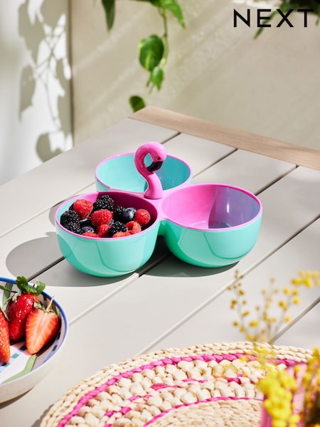 Pink/Turquoise Blue Flamingo Dip Trio (E63139) | £16