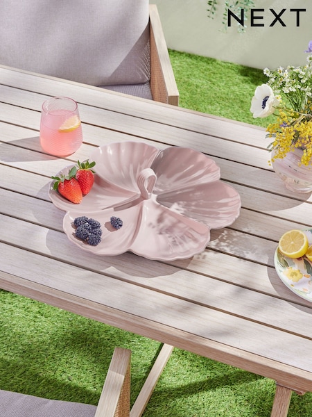 Lilac Purple Floral Picnic Serveware Chip n Dip Bowl (E63142) | £22