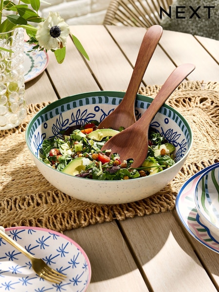 Multi Mediterranean Picnic Serveware Salad Bowl Set (E63147) | £20