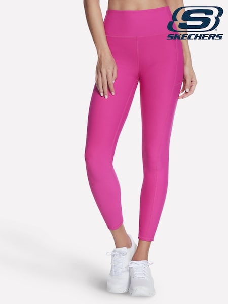 Skechers Pink Black GoFlex High Waisted Ribbed Leggings (E63207) | £49