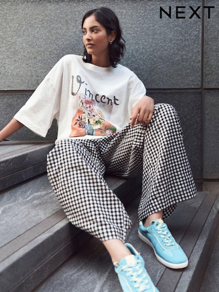White Official License Vincent Van Gogh Graphic Oversize Elbow Length 100% Cotton T-Shirt (E63291) | £26