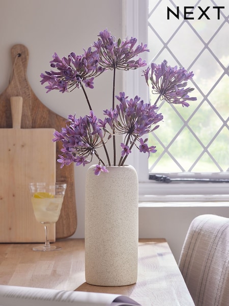 Purple Artificial Agapanthus Arrangement in a Tall Ceramic Vase (E63443) | £48