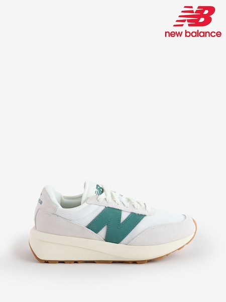 New Balance White/Green Womens 327 Trainers (E63663) | £100