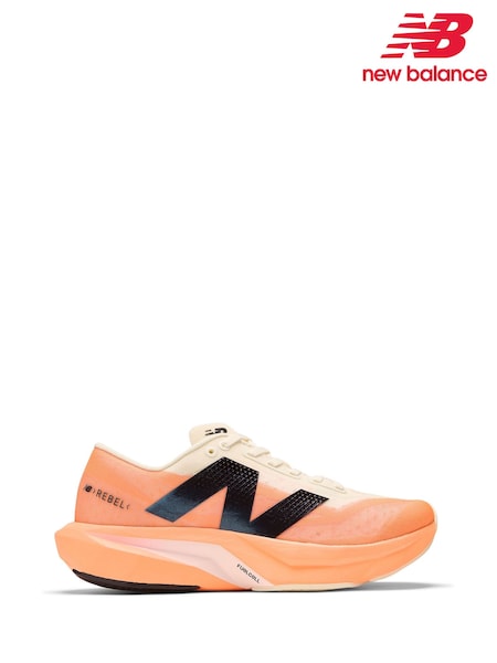New Balance White/Coral Womens Fuelcell Rebel v4 Running Trainers (E63700) | £140