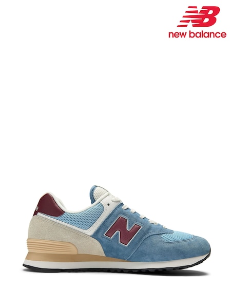 New Balance Light Blue Mens 574 Trainers (E63715) | £100