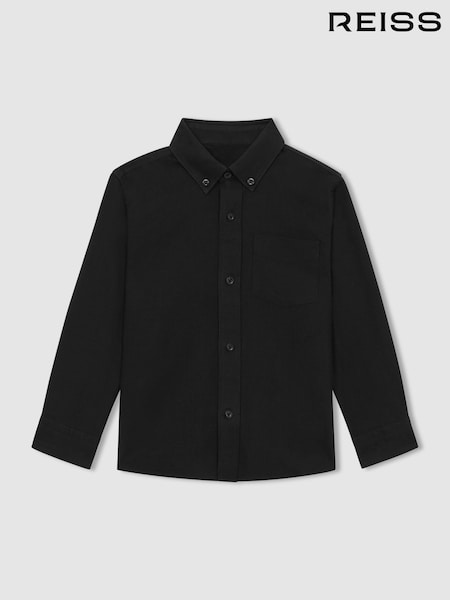 Reiss Black Greenwich Button Down Oxford Shirt (E63750) | £36