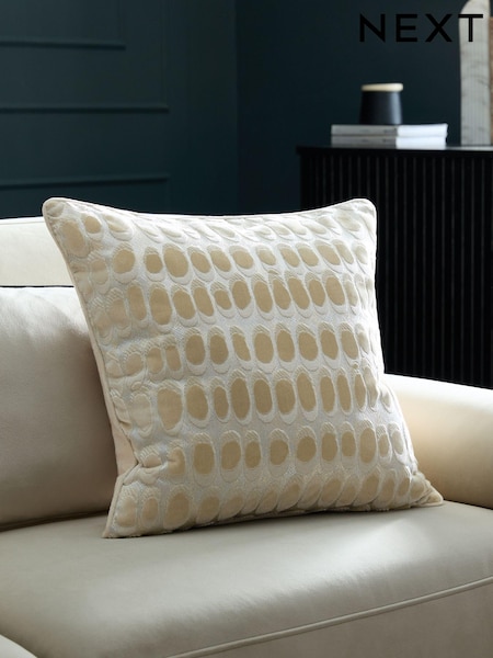 White Rebel Spot Velvet Cushion (E64120) | £18