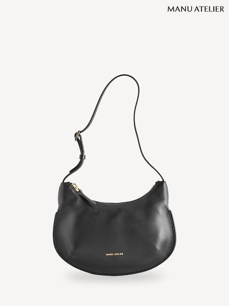 Manu Atelier Black Suede Leather Ilda Bag (E64184) | £370