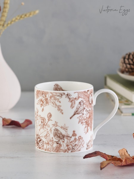 Victoria Eggs Deep Brown and Russet Autumn Garden Mugs 2 Pack (E64624) | £50