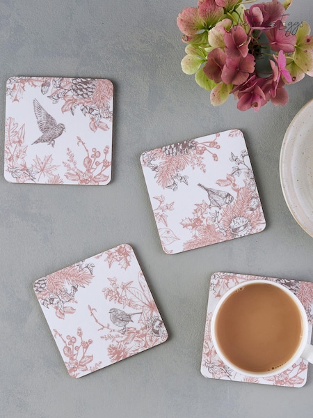 Victoria Eggs Deep brown and russet Autumn Garden 2 Set of 4 Coasters (E64642) | £33