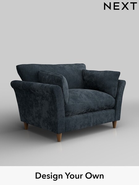 Distressed Velour/Midnight Blue Hartley Relaxed Sit (E64758) | £1,025