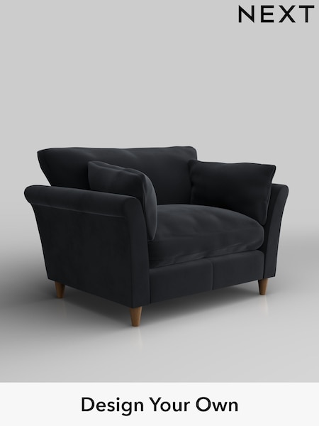 Plush Velvet Easy Clean/Charcoal Grey Hartley Relaxed Sit (E64928) | £1,025