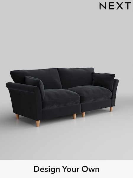 Plush Velvet Easy Clean/Charcoal Grey Hartley Relaxed Sit (E64928) | £1,375