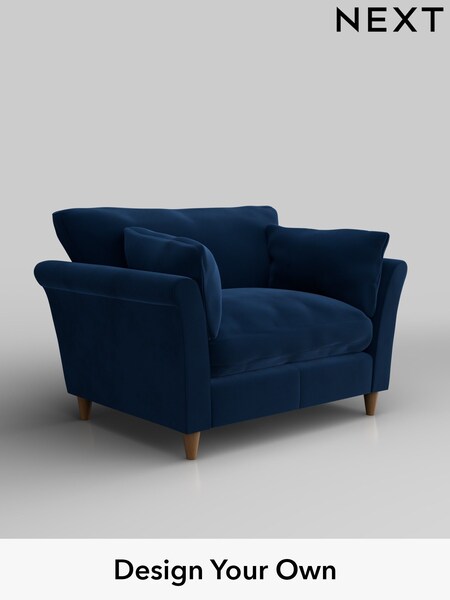 Plush Velvet Easy Clean/Navy Blue Hartley Relaxed Sit (E64933) | £1,025