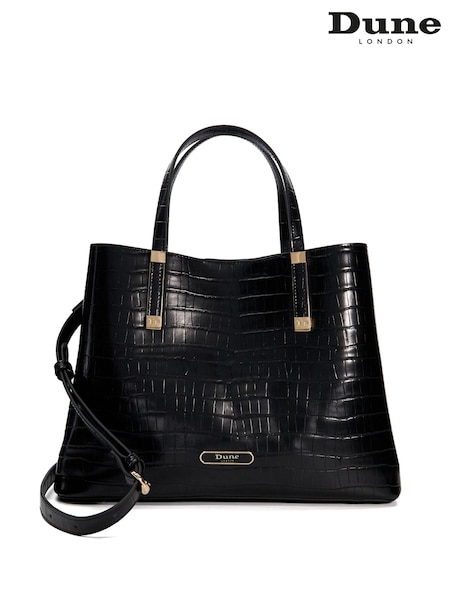 Dune London Black Dorry Large Unlined Tote Bag (E65149) | £89
