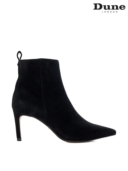 Dune London Black Standard Fit Obsessively Mid Set Back Point Heeled Ankle Boots (E65163) | £129