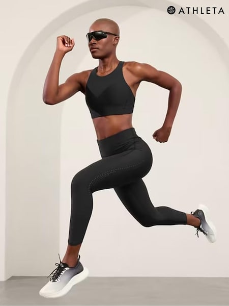 Athleta Black Pacesetter Ultra High Waisted Lasercut 7/8 Leggings (E65323) | £90