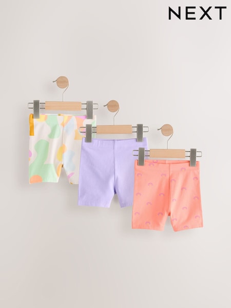 Rainbow Ribbed Shorts 3 Pack (3mths-7yrs) (E65377) | £9 - £13