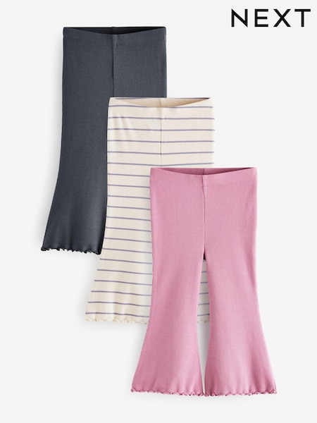 Core Ribbed Flare Leggings 3 Pack (3mths-7yrs) (E65385) | £13 - £17