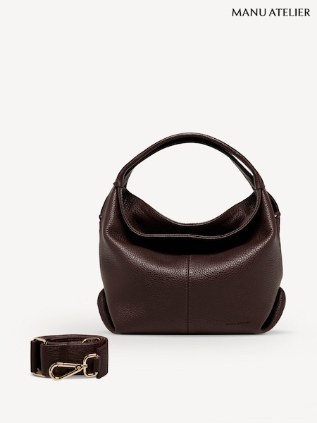 Manu Atelier Deep Brown Suede Leather Mini Gala Bag (E65458) | £415