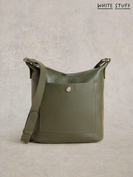 White Stuff Green Mini Fern Leather Cross-Body Bag (E65514) | £49