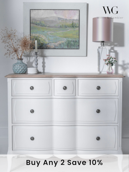 Willis & Gambier White Amelie Wooden 5 Drawer Chest of Drawers (E65592) | £1,160