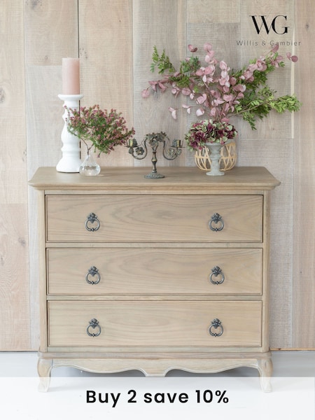 Willis & Gambier Oak Camille Wooden Chest of 3 Drawer Drawers (E65595) | £740
