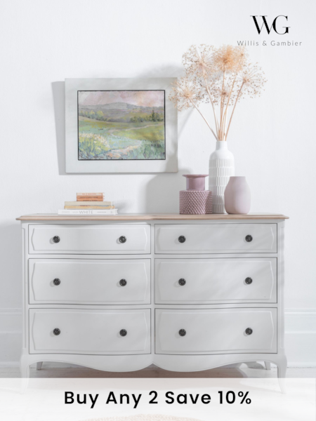 Willis & Gambier White Amelie Wooden 6 Drawer Chest of Drawers (E65596) | £1,450