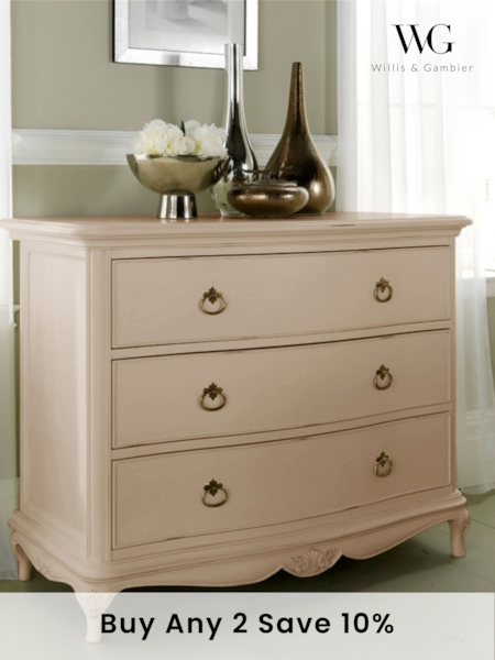 Willis & Gambier Ivory Wooden Chest of 3 Drawer Drawers (E65627) | £1,050
