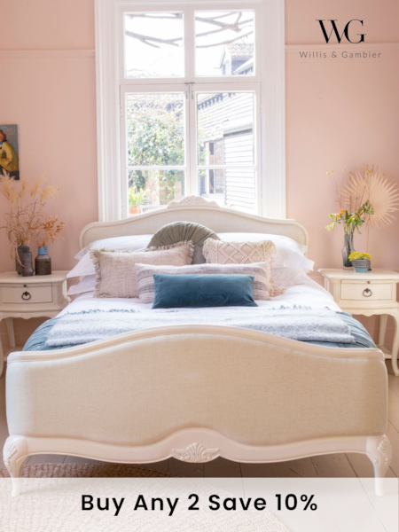 Willis & Gambier Ivory Wooden And Rattan Headboard (E65641) | £330 - £440
