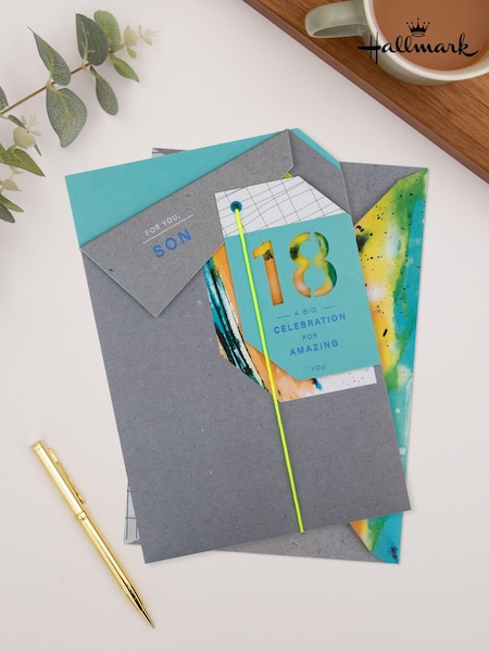 Hallmark Multi For Son Origami Design 18th Birthday Card (E65781) | £4