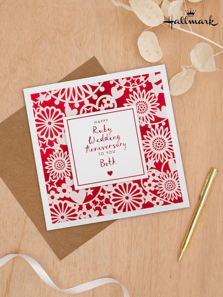Hallmark Multi Ruby Wedding Anniversary Card Laser Cut Pattern (E65783) | £4