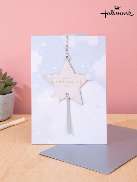 Hallmark Grey Christening Contemporary 3D Star Design Card (E65796) | £4.50