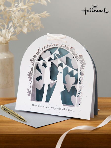 Hallmark Blue Wedding Card Once Upon a Time 3D Laser Cut Design (E65808) | £4