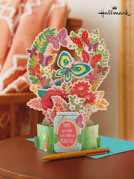 Hallmark Multi Birthday Card 3D Pop-up Butterfly And Flowers (E65813) | £5