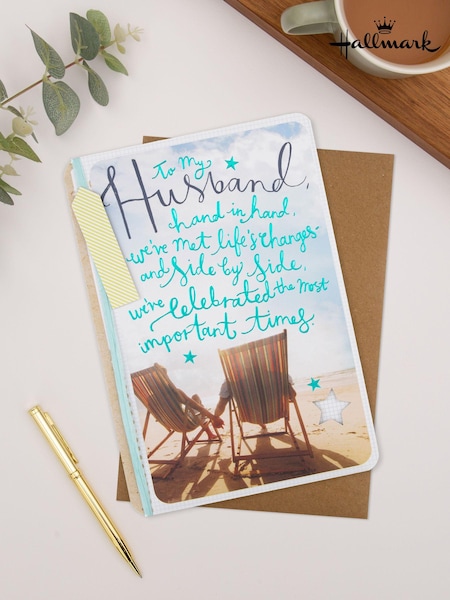 Hallmark Blue Birthday Card for Husband Contemporary Text Design (E65823) | £4